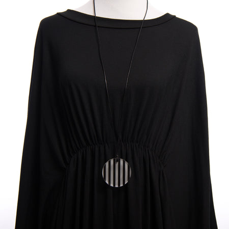Small Clear Striped Circle Necklace