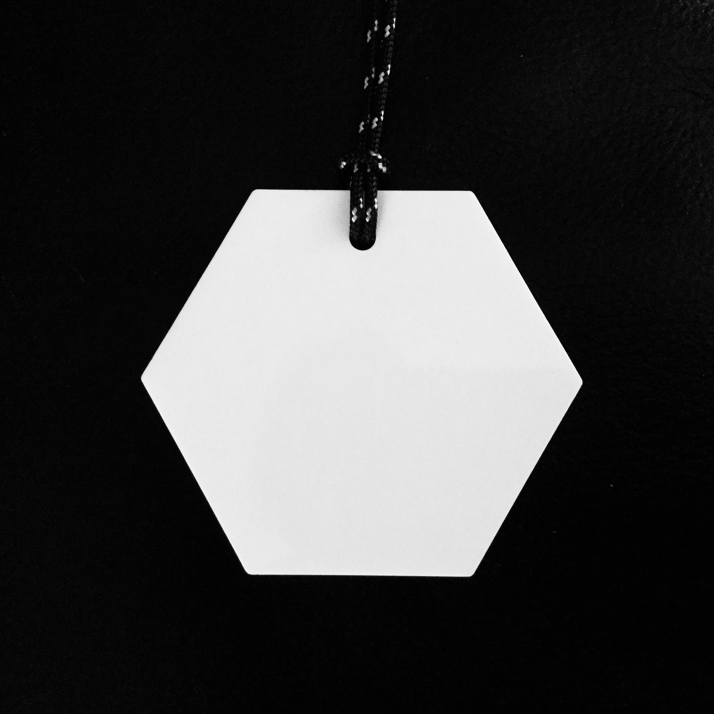 Black & White Perspex Hexagon Necklace