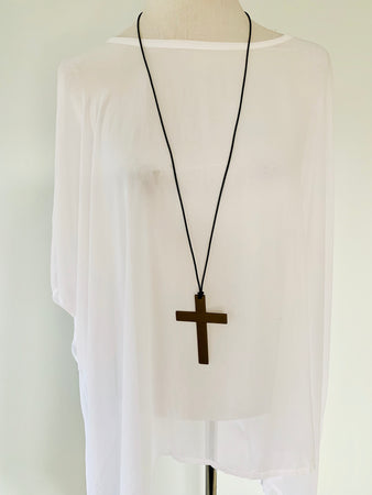 Small Bronze Cross Necklace