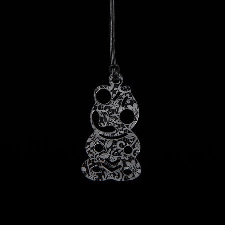 Large Clear Lace Etched Tiki