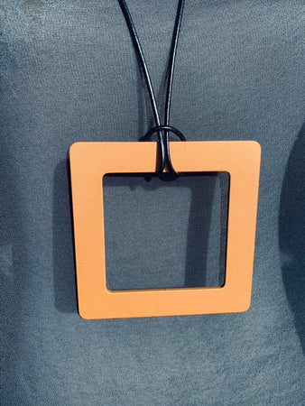 Large Rose Gold Square Necklace