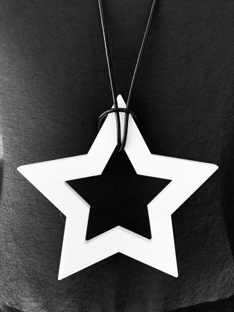Large White Open Star Necklace