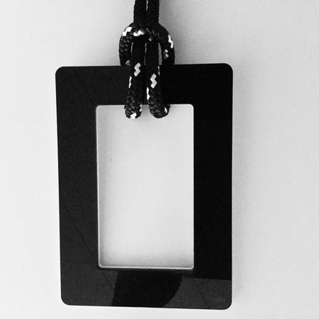 Large Black & White Rectangle Necklace