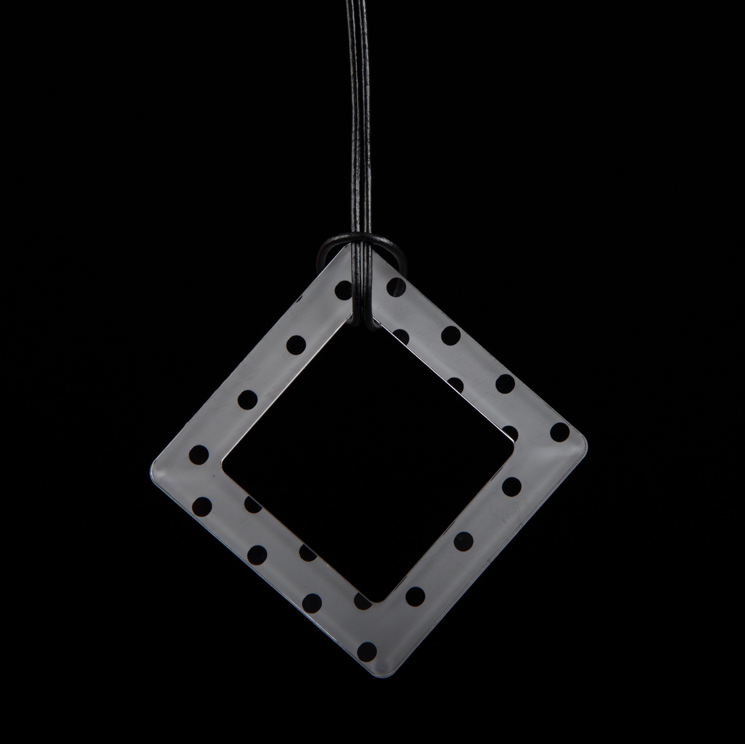 Large Frosted Polka Dot Square Necklace