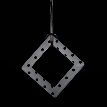 Large Frosted Polka Dot Square Necklace