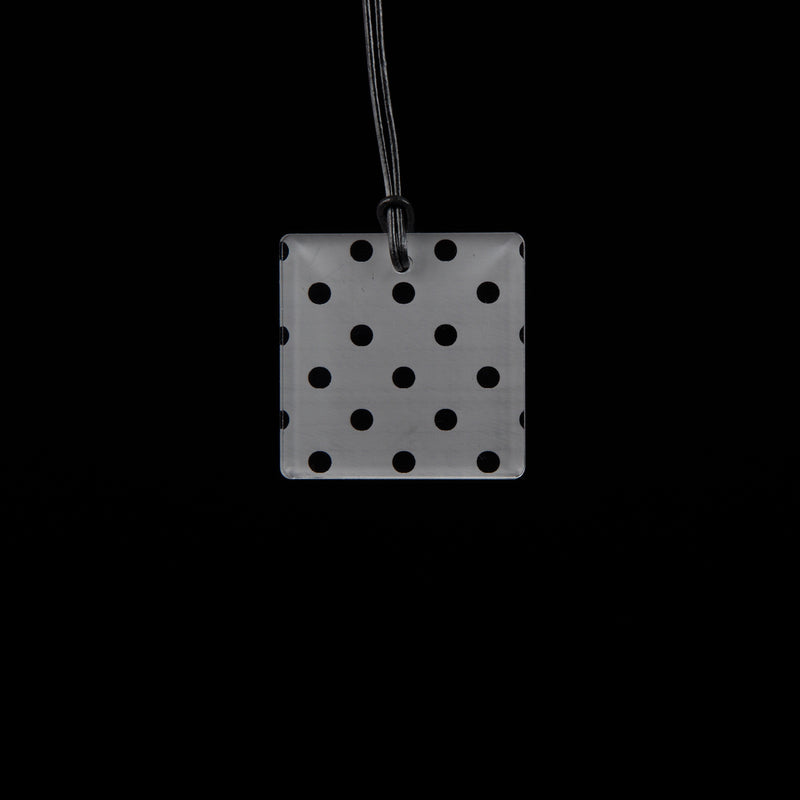 Small Frosted Polka Dot Square Necklace