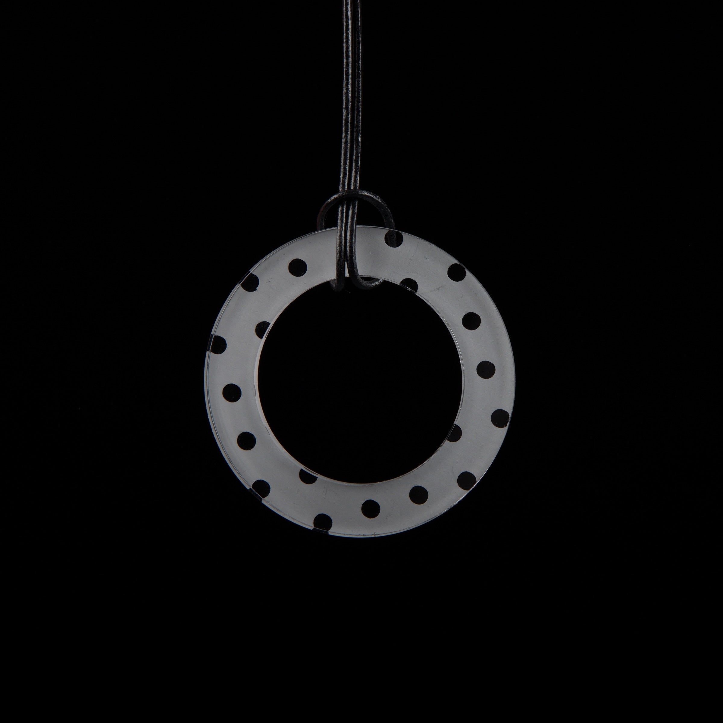 Large Frosted Polka Dot Circle Necklace