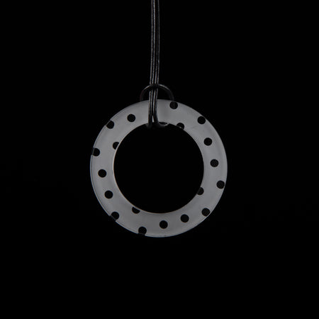 Large Frosted Polka Dot Circle Necklace