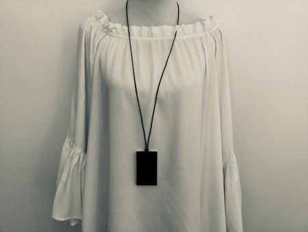 Black & White Rectangle Necklace