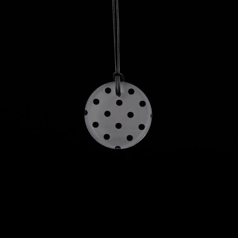 Small Frosted Polka Dot Circle Necklace