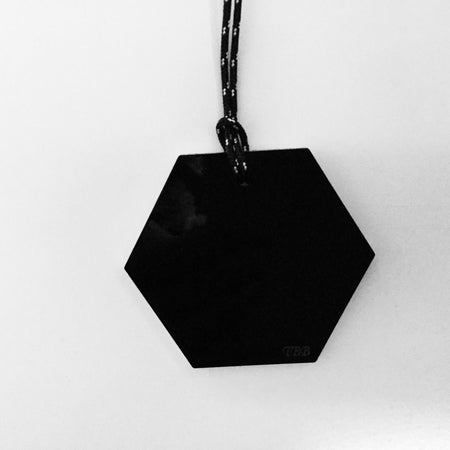 Black & White Perspex Hexagon Necklace