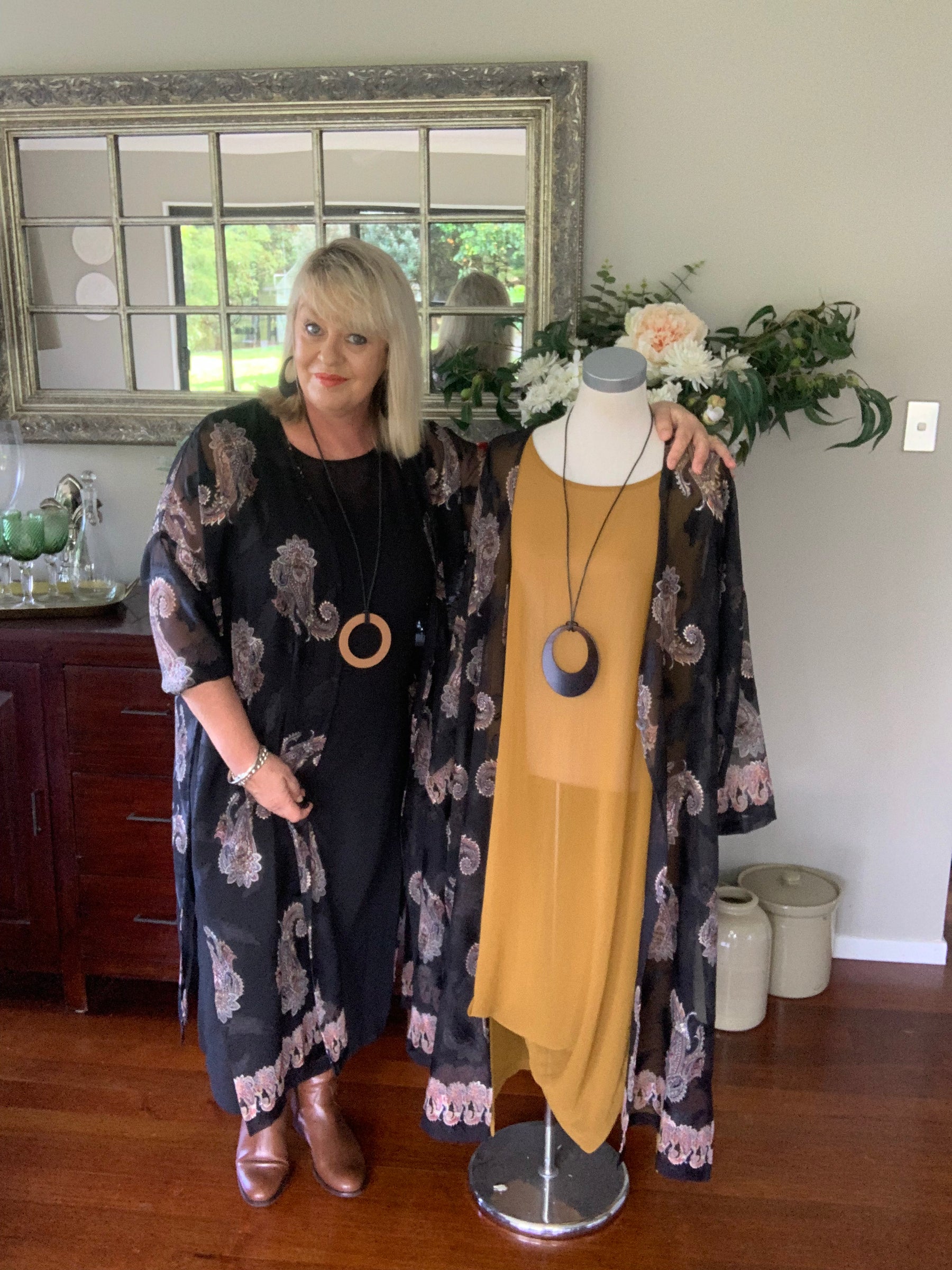 Bordered Sheer Kimono