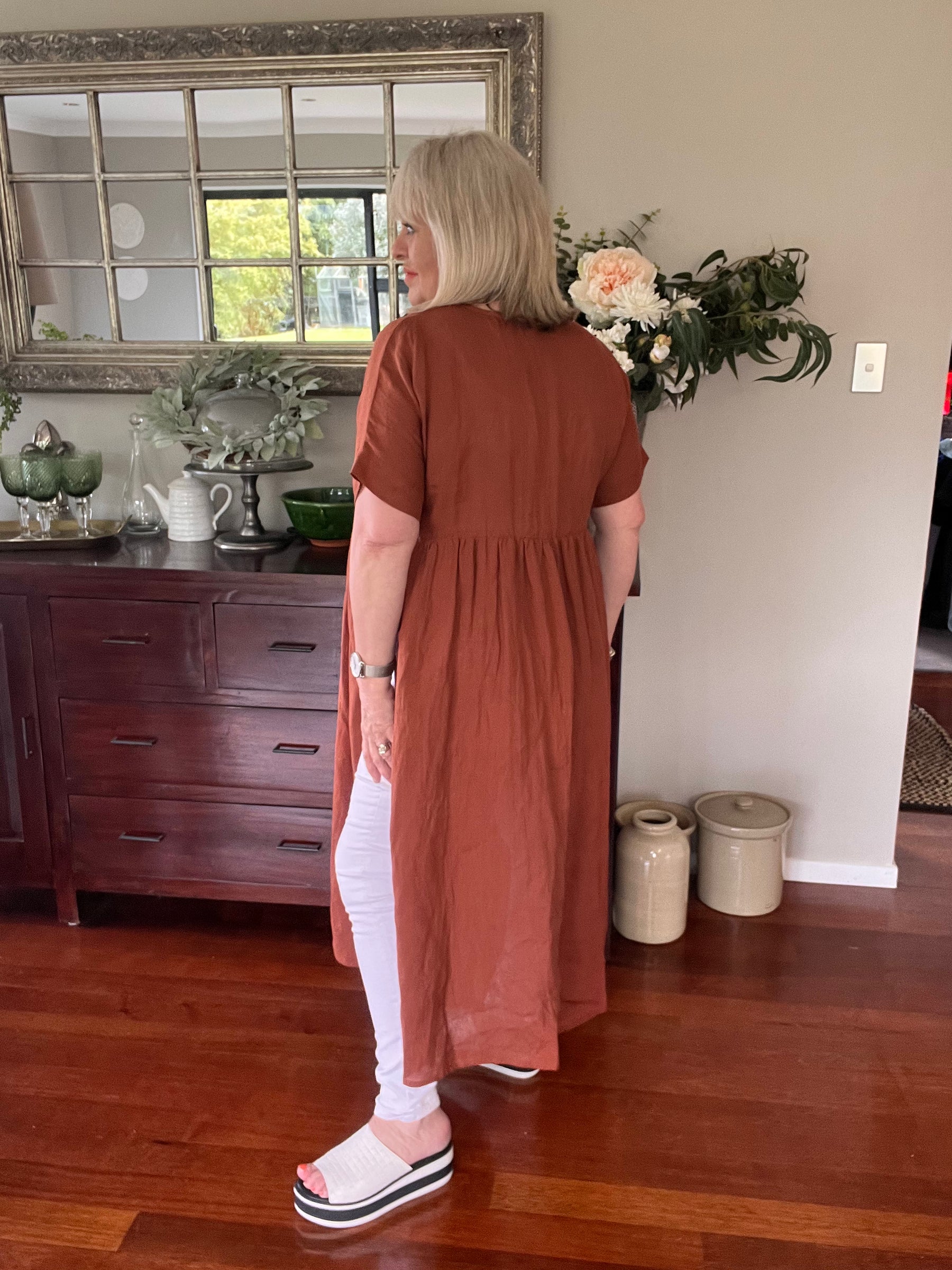 Hazel, Linen Split Dress 4 Colour Options, 2 Sizes