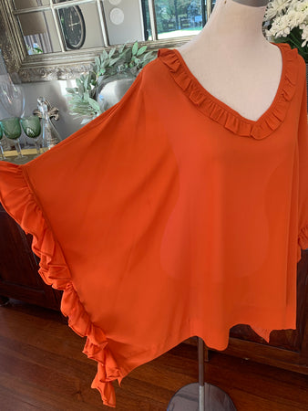 Florence Ruffle Side Top, 2 Sizes, 7 Colour Options