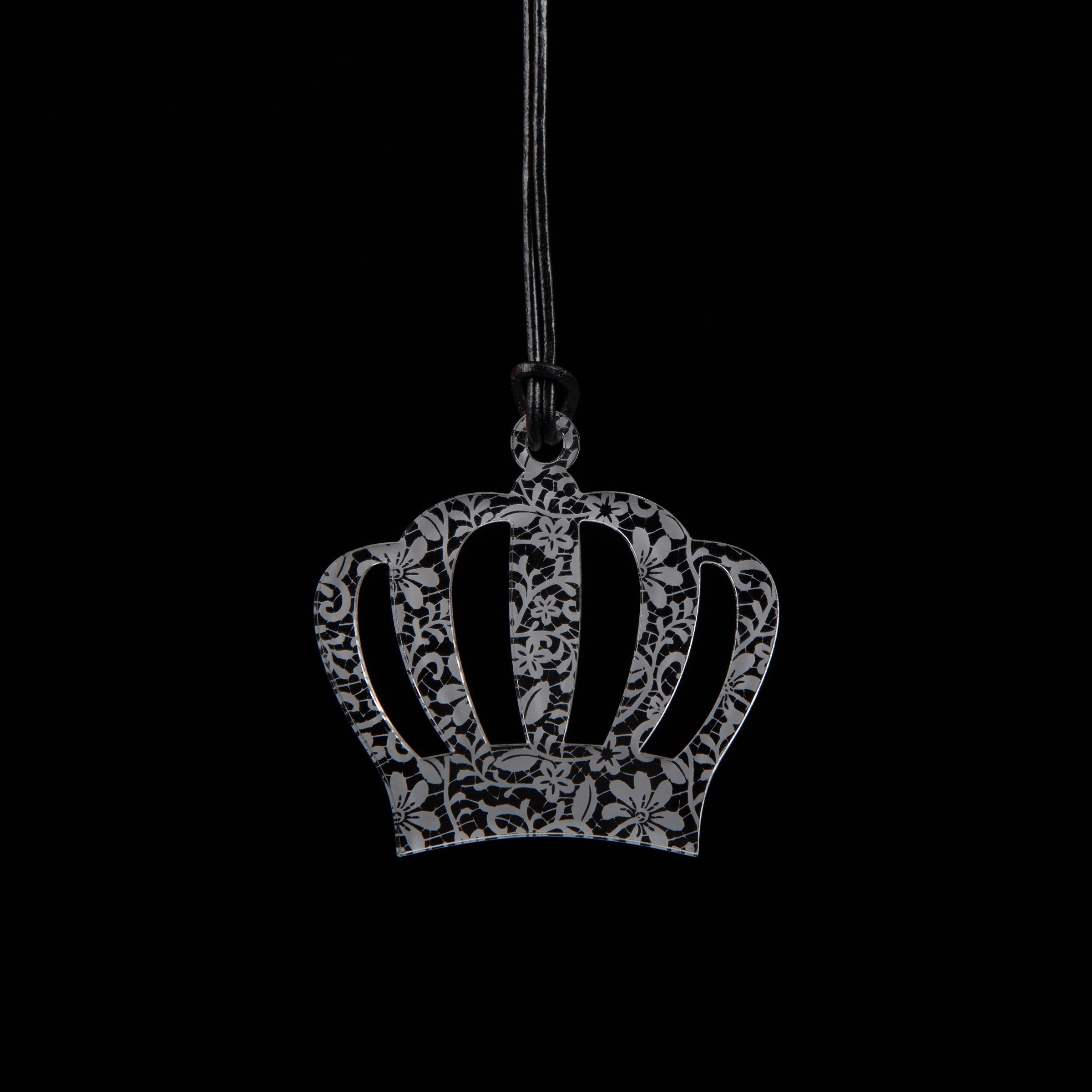 Large Clear Lace Etched Crown