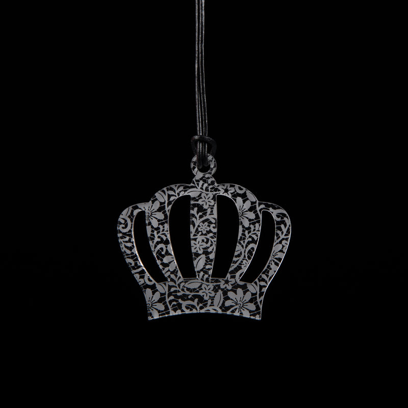 Large Clear Lace Etched Crown