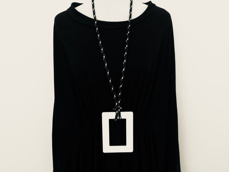 Large Black & White Rectangle Necklace