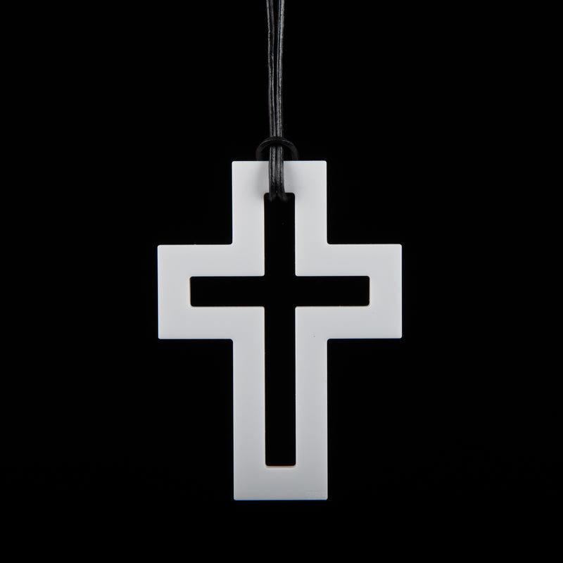Large White Cross Necklace