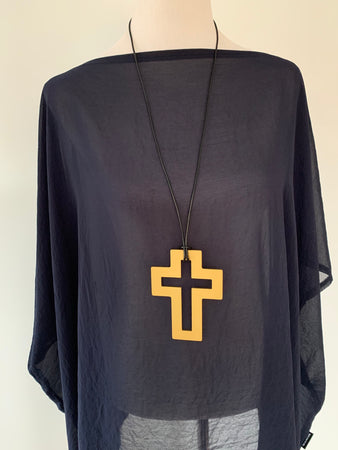 Large Gold Cross Necklace