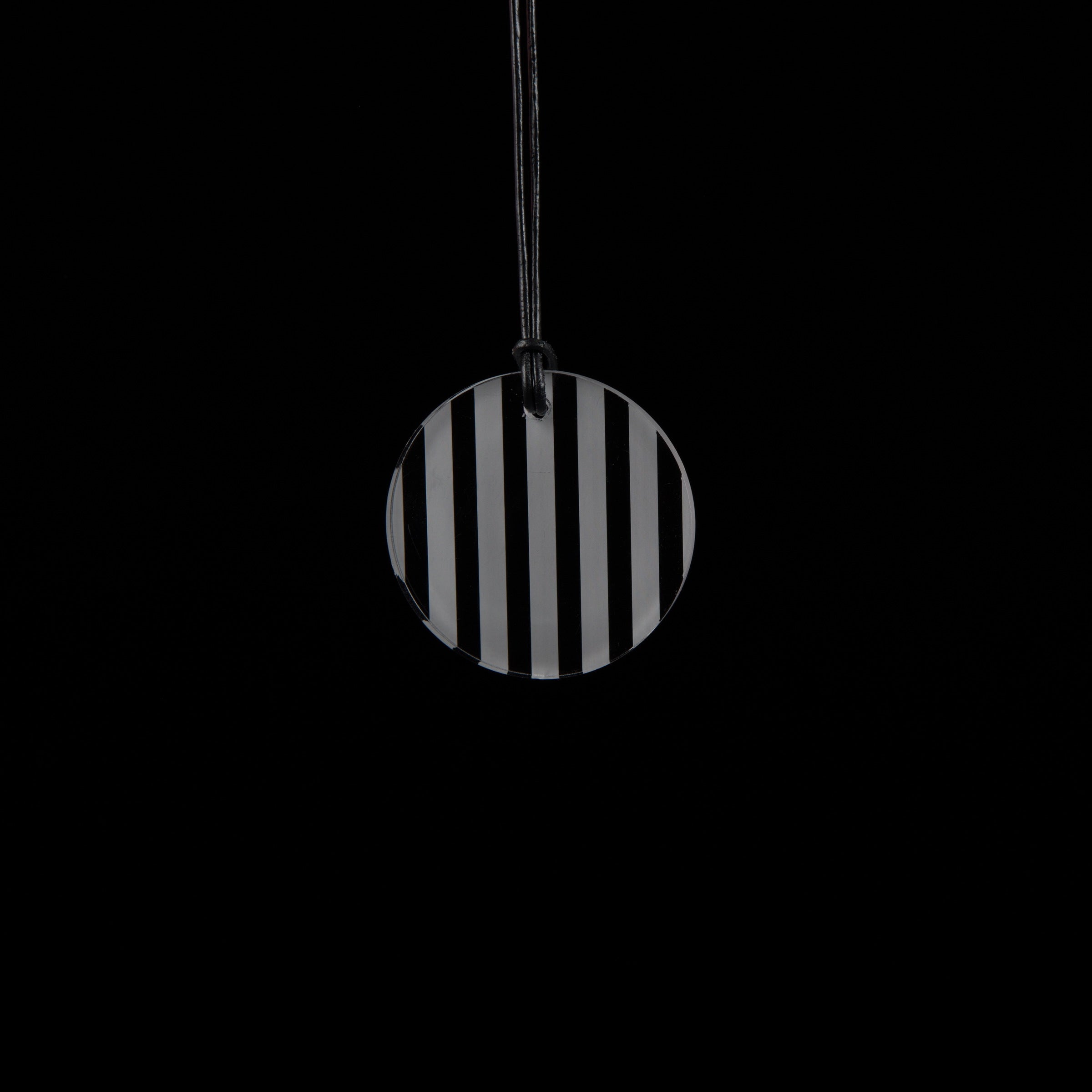 Small Clear Striped Circle Necklace