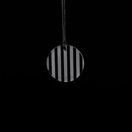 Small Clear Striped Circle Necklace