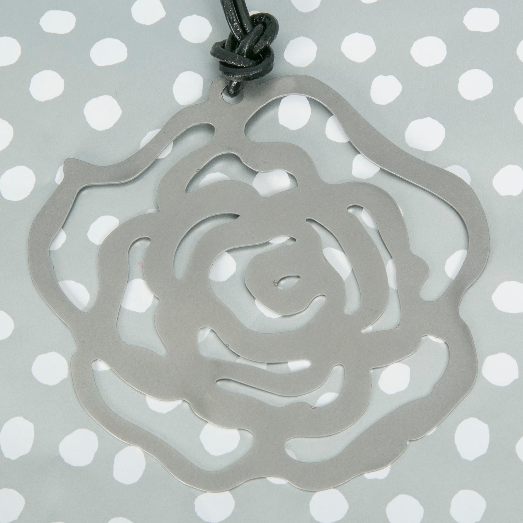 Large Stainless Steel Rose Necklace
