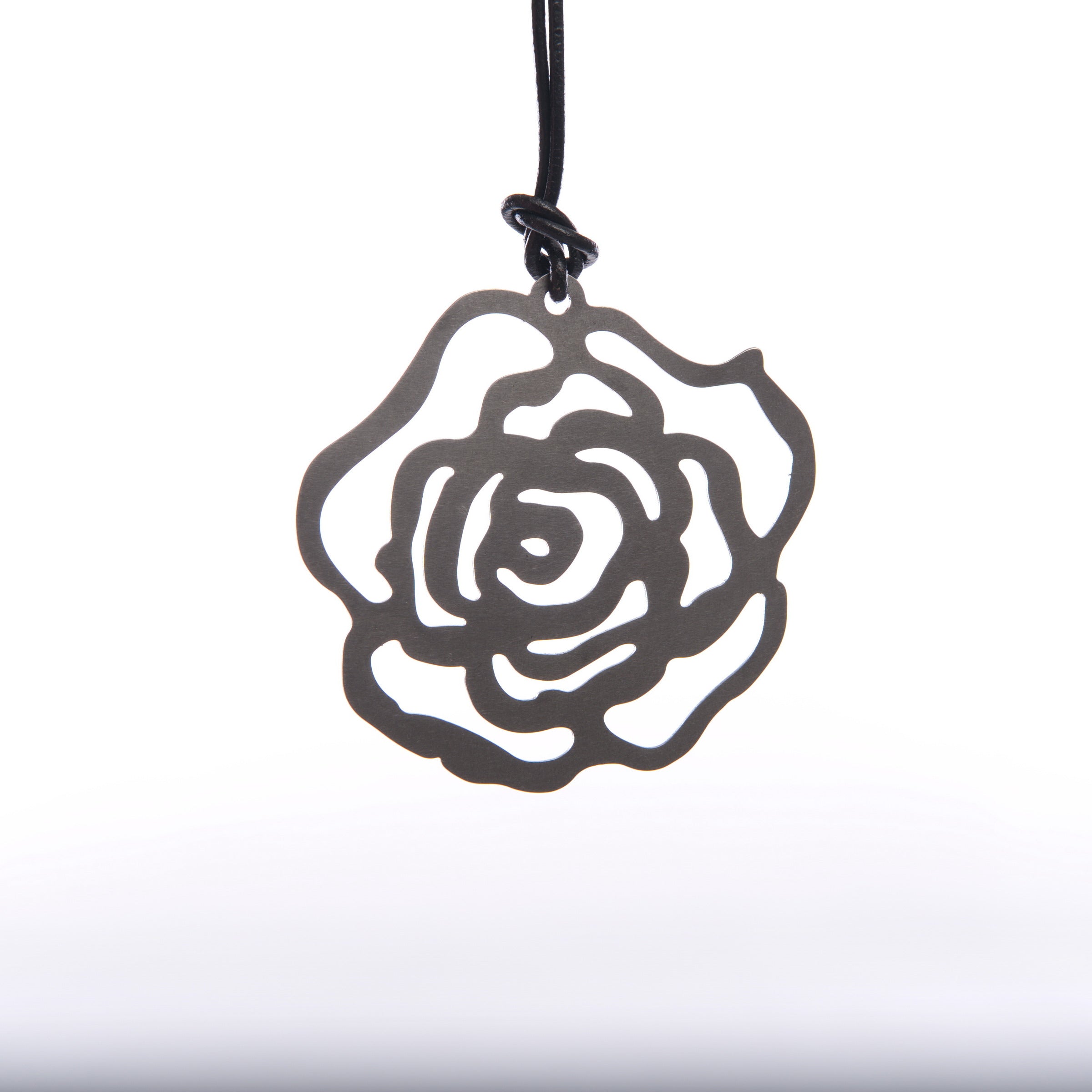 Large Stainless Steel Rose Necklace