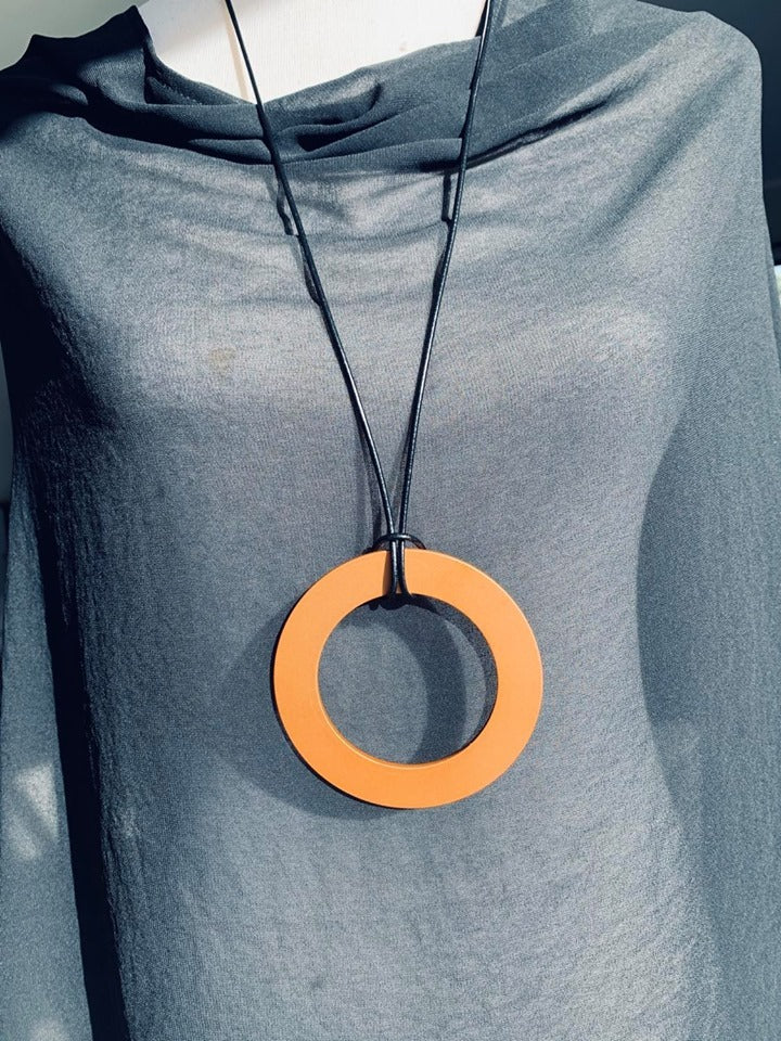 Large Rose Gold Circle Necklace