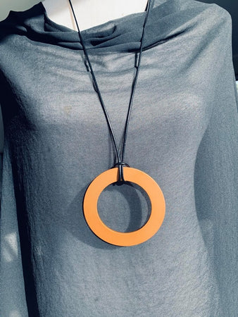 Large Rose Gold Circle Necklace