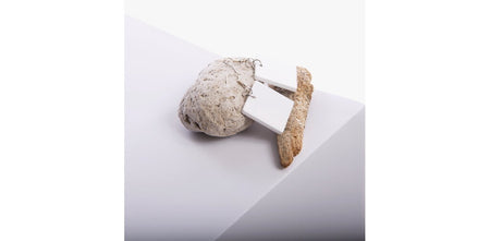 White Solid Square Earrings
