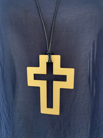 Large Gold Cross Necklace