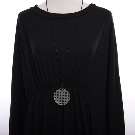 Small Chequered Circle Necklace