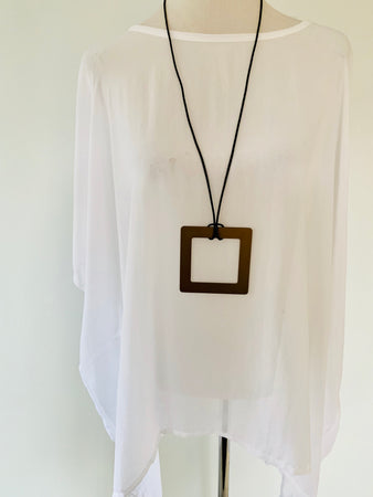 Large Square Bronze Necklace