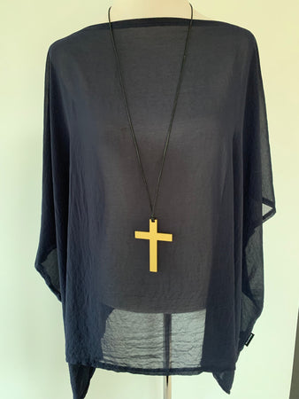 Small Gold Cross Necklace