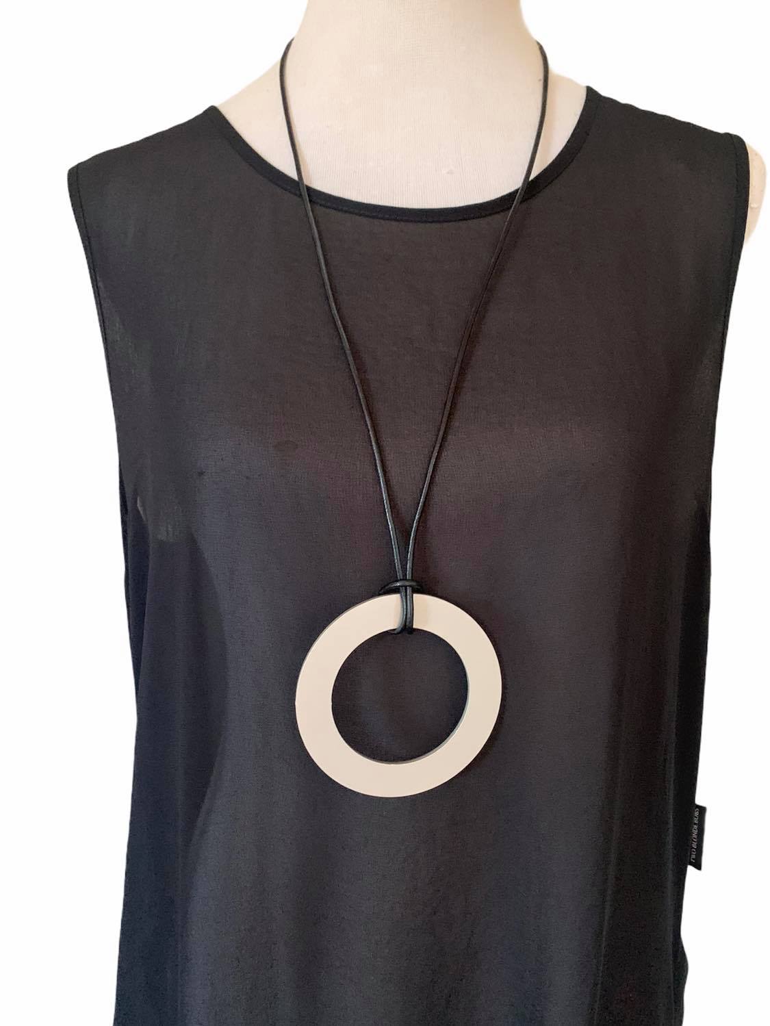 Large Silver Circle Necklace