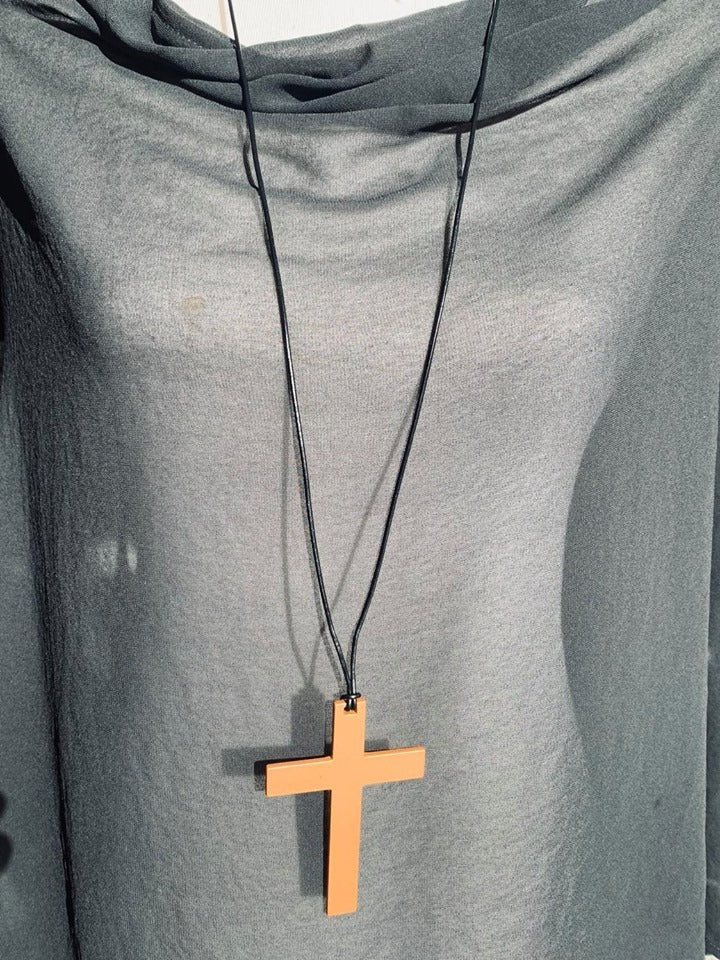 Small Rose Gold Cross Necklace