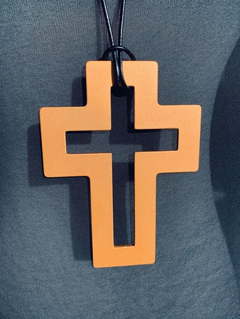 Large Rose Gold Cross Necklace