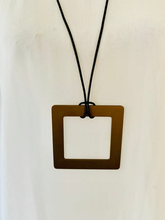 Large Square Bronze Necklace