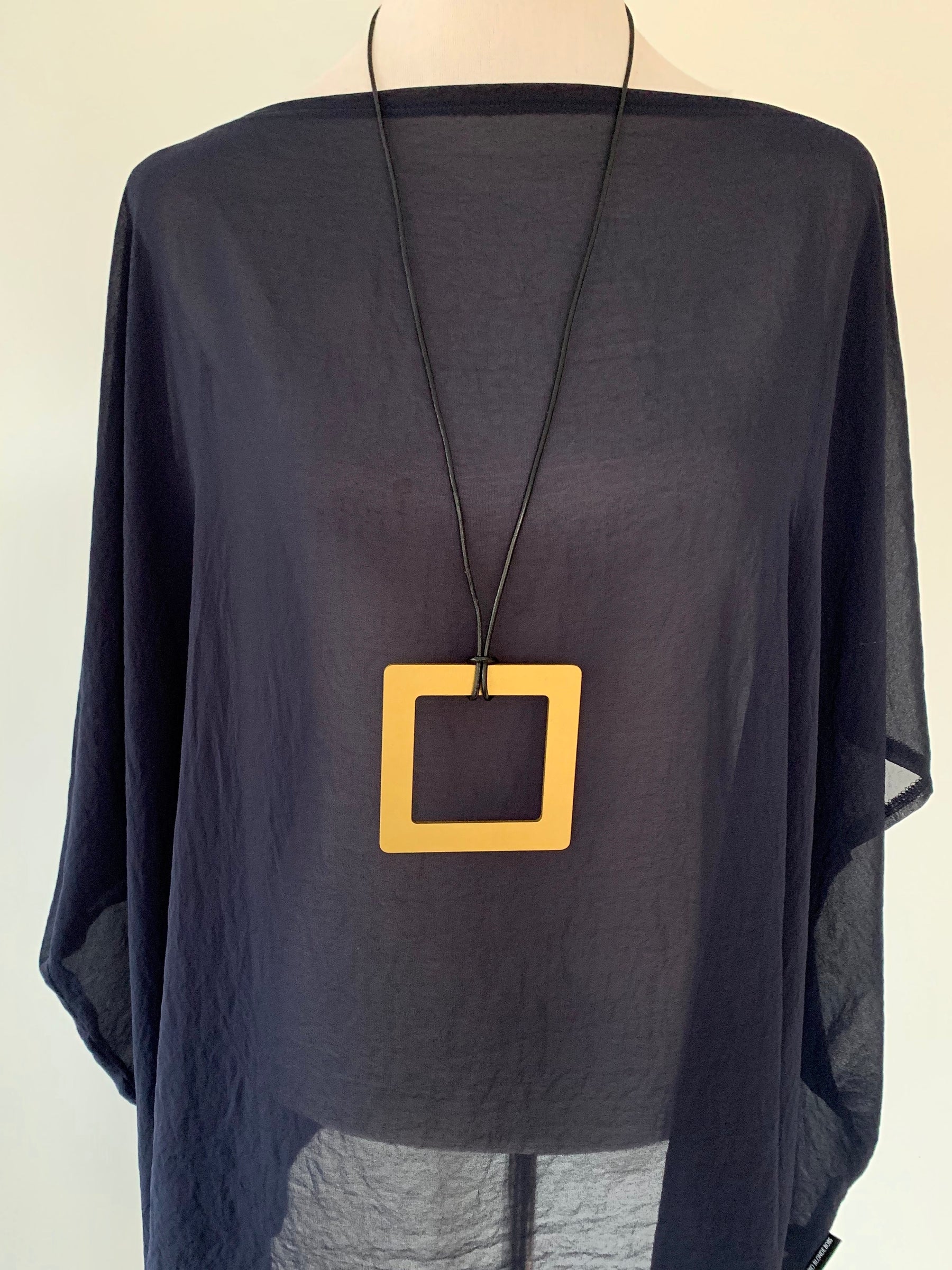 Large Gold Square Necklace