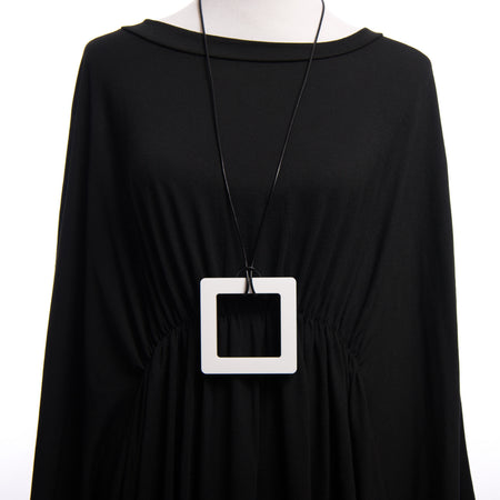 Large White Square Necklace
