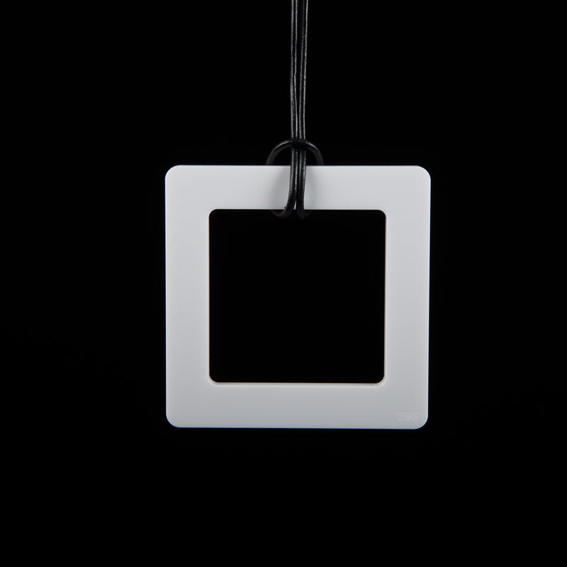 Large White Square Necklace