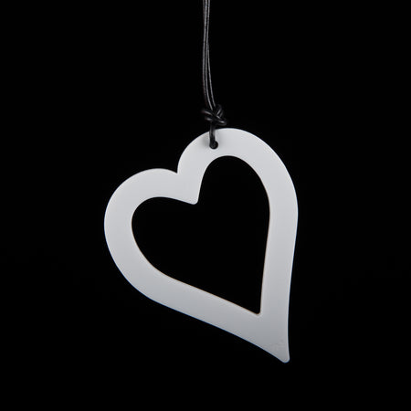 Large White Open Heart Necklace