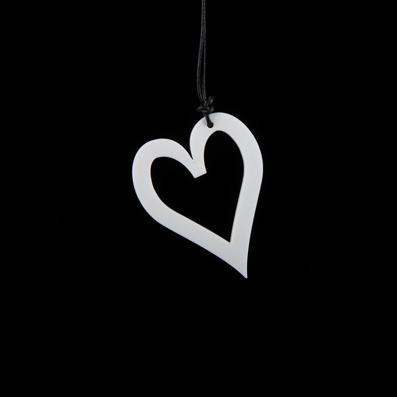 Small White Open Heart Necklace