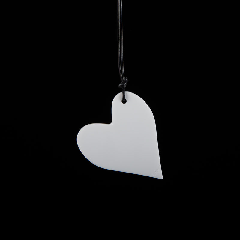 Small White Solid Heart Necklace