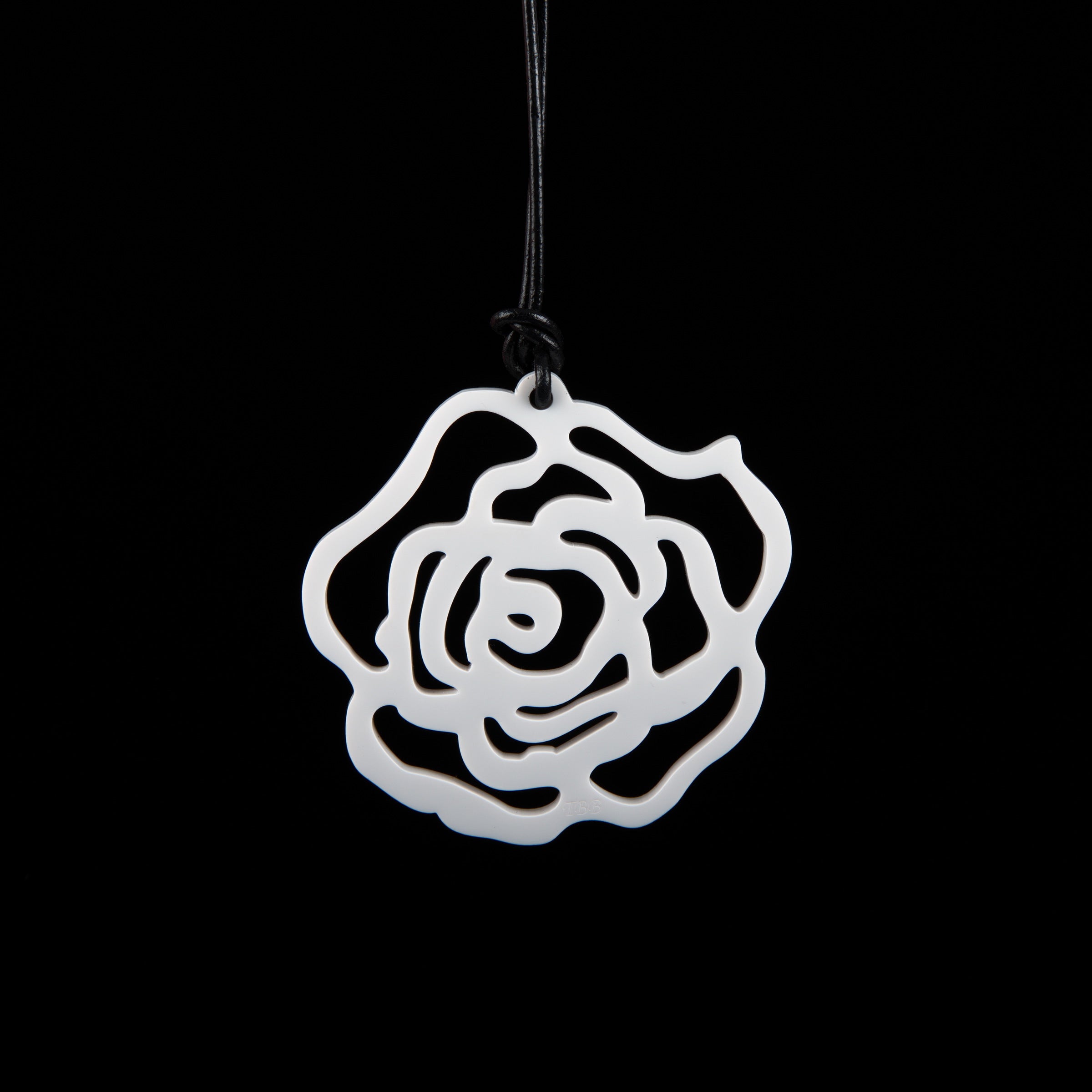 Large White Rose Necklace