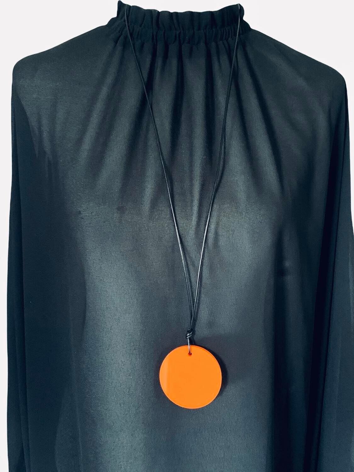 Small Orange Circle Necklace