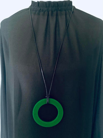 Large Green Circle Necklace