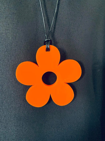 Small Orange Solid Daisy Necklace