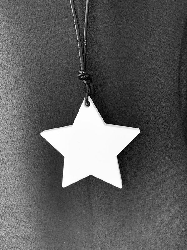 Small White Solid Star Necklace