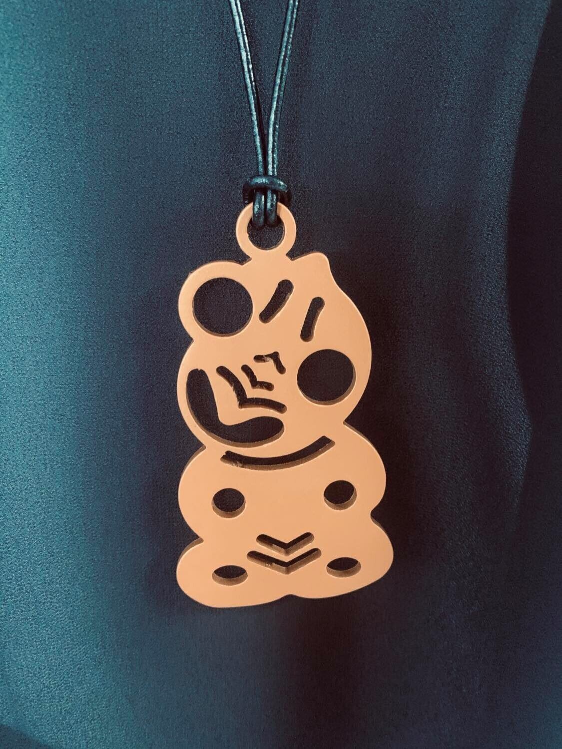 Large Rose Gold Tiki Necklace